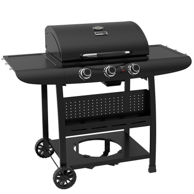 Газово градинско барбекю Bormann Elite BBQ6030 FORGE, 9000 W, 3 горелки и чугунена решетка (084167)