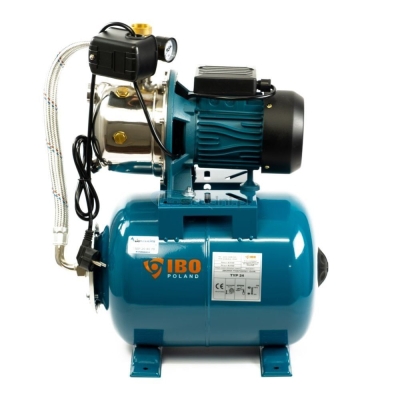 Електрическа монофазна хидрофорна помпа IBO AJ 50/60, 1100 W, 50 м, 60 л/мин, 24 л (002238)