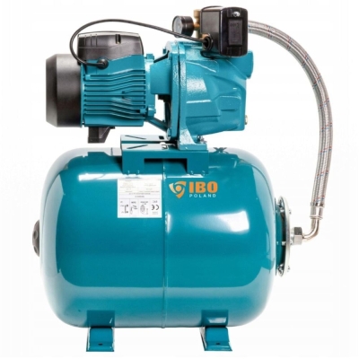 Електрическа монофазна хидрофорна самозасмукваща помпа за вода IBO JSW 100 24, 1100 W, 24 л, 45 м, 70 л/мин (001760)