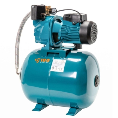 Електрическа монофазна хидрофорна самозасмукваща помпа за вода IBO JSW 100 24, 1100 W, 24 л, 45 м, 70 л/мин (001760)
