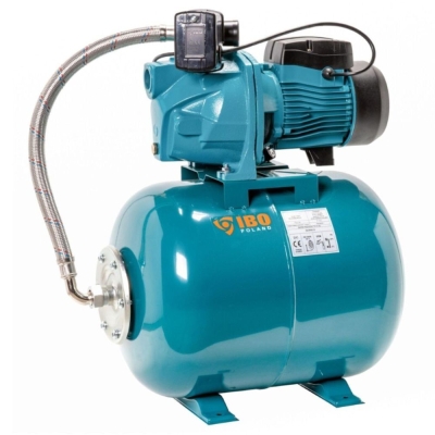 Електрическа монофазна хидрофорна самозасмукваща помпа за вода IBO JSW 100 24, 1100 W, 24 л, 45 м, 70 л/мин (001760)
