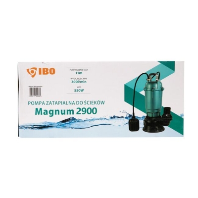 Електрическа потопяема дренажна помпа за мръсна вода IBO Magnum 2900, 550 W, 11 м, 300 л/мин, с полавък (000982)