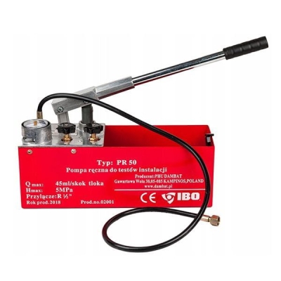 Ръчна помпа за изпитване на налягане IBO Push PR-50 , 50 бара, 45 мл/ход (0361)