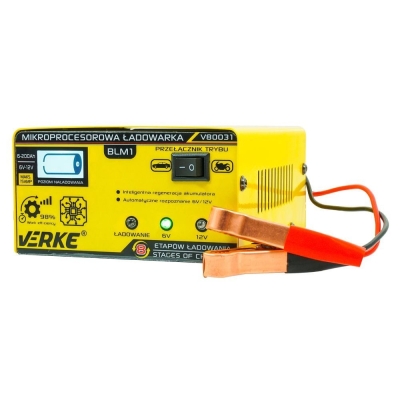 Зарядно за акумулатор с микропроцесор Verke V80031, 250 V, 6-12 V