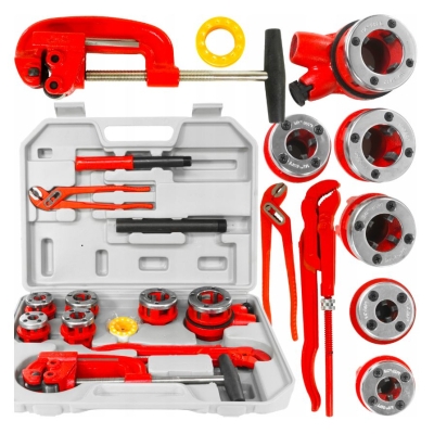 Комплект винторезка Verke V07515, 1/4", 3/8", 1/2", 3/4", 1", 1-1/4", 10 части