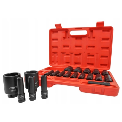 Комплект удължени ударни вложки Verke V39468, 1/2", 10-38 мм, 20 части