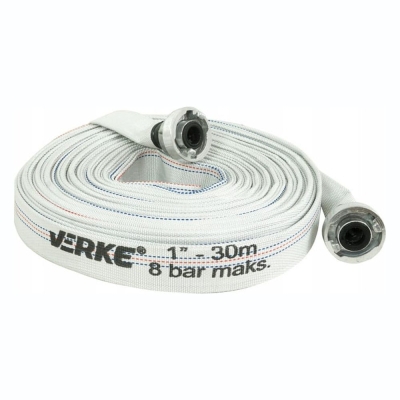 Противопожарен маркуч с щорцови бързи връзки Verke V60122, 1", 30 м, 8 бара