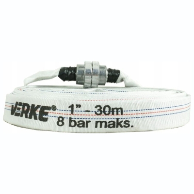 Противопожарен маркуч с щорцови бързи връзки Verke V60122, 1", 30 м, 8 бара
