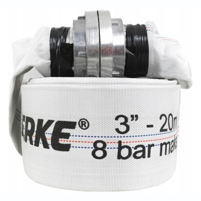 Противопожарен маркуч с щорцови бързи връзки Verke V60141, 3", 20 м, 8 бара