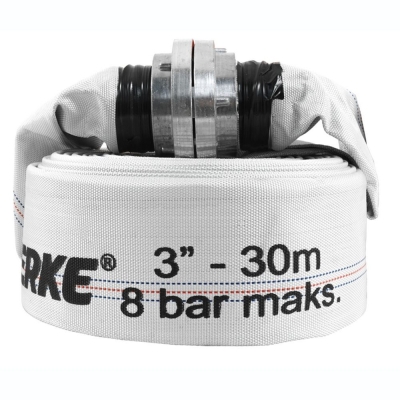 Противопожарен маркуч с щорцови бързи връзки Verke V60142, 3", 30 м, 8 бара