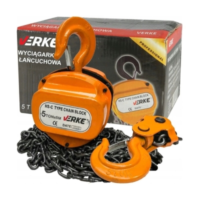 Ръчна верижна лебедка Verke V87268, 5000 кг, 5 м