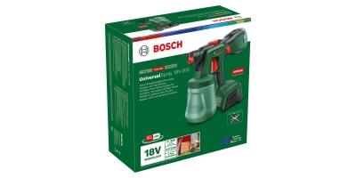 Акумулаторен пистолет за боядисване Bosch UniversalSpray 18V-300, 18 V, 300 мл/мин, 1200 мл, без батерии и зарядно устройство (0603208100)