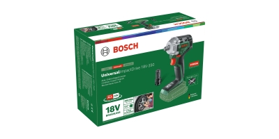 Акумулаторен ударен гайковерт Bosch UniversalImpactDrive 18V-350, 18 V, 350 Nm, 1/2", без батерии и зарядно устройство (0603980304)