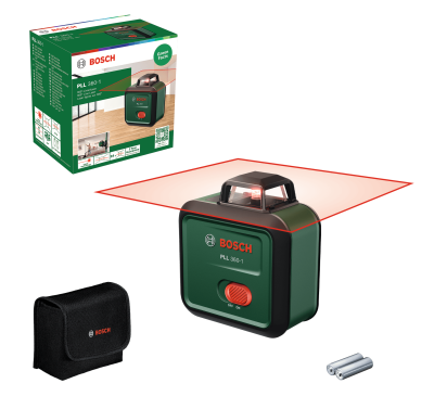Линеен лазерен нивелир Bosch PLL 360-1, 1.5 V LR6, 24 м, 360°, ± 4° (0603663L00)