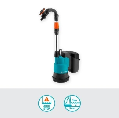 Акумулаторна помпа за вода Gardena Rainwater Tank 2000/2 18V-P4A, 18 V, 2 Ah, 20 м, 2000 л/ч (14602-20)