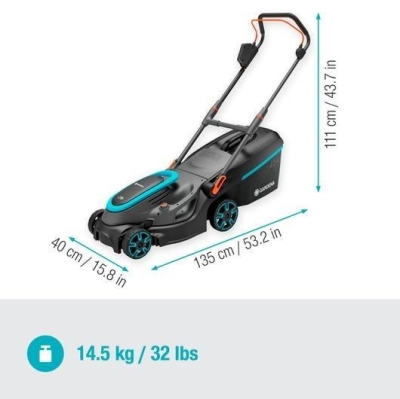 Акумулаторна косачка Gardena Powermax 37/36V P4A Solo, 18 V, 37 см, без батерия и зарядно устройство (14638-55)