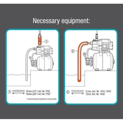 Електрическа хидрофорна помпа Gardena 3700/4, 800 W, 41 м, 3700 л/ч, 19 л (09023-20)