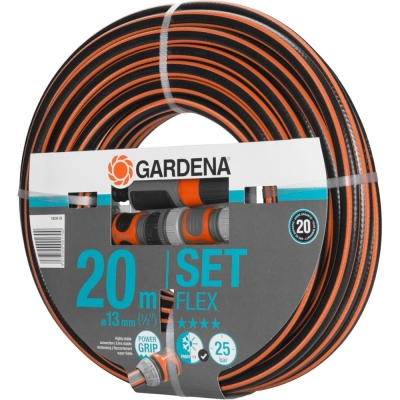 Маркуч за вода Gardena Comfort Flex Set, 1/2", 20 м, с аксесоари (18034-20)