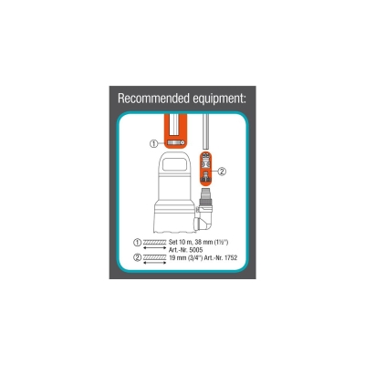 Електрическа потопяема дренажна помпа Gardena Clear Water 11000 Aquasensor, 450 W, 7 м, 11000 л/ч (09034-20)