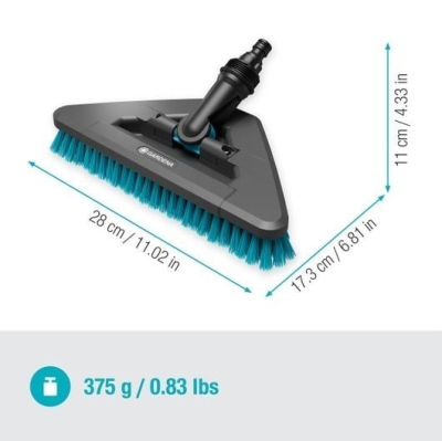 Четка за миене Gardena Cleansystem Handle Brush, 28 см (18814-20)