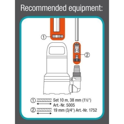 Електрическа потопяема дренажна помпа Gardena Clear Water 11000, 450 W, 7 м, 11000 л/ч (09032-20)