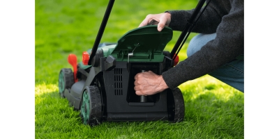 Акумулаторна косачка Bosch Rotak 18V-34, 18 V, 34 см, 200 м2, 35 л, без батерии и зарядно устройство (06008B9N01)