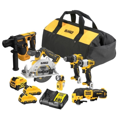 Комплект акумулаторни инструменти DeWALT DCK611P1D2, DCD701, DCF801, DCS512, DCH072, DCS353, DCL510, 12 V, 2x2, 1x5 Ah
