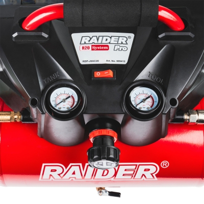 Акумулаторен компресор Raider RDP-J6AC20, Акумулаторно, 98 l/min