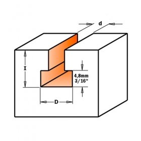 Профилен фрезер CMT, D=9.5мм, d=4.8мм, L=54мм, I=11мм, S=8мм, Z=1