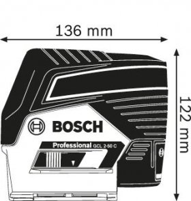 Комбиниран лазерен нивелир BOSCH GCL 2-50 C Professional, до 50м, мишена, чанта (0601066G00)