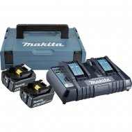 Комплект акумулаторни батерии и зарядно устройство MAKITA DC18RD, 18V, 5Ah, 2бр. батерии