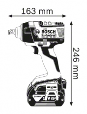 Акумулаторен ударен гайковерт BOSCH GDS 18 V-EC 250 Professional, 18V, 5Ah, Li-Ion, 250Nm, без батерия и зарядно устройство (06019D8102)