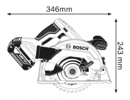 Акумулаторен циркуляр BOSCH GKS 18V-57 Professional, 18V, 5-6Ah, Li-Ion, 165мм, без батерия и зарядно устройство (06016A2200)
