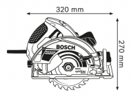 Ръчен циркуляр BOSCH GKS 65 GCE Professional, 1800W, 190мм (0601668900)