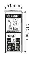 Лазерен далекомер BOSCH GLM 100 C Professional, до 100м, с възможност за връзка с компютър, таблет или смартфон