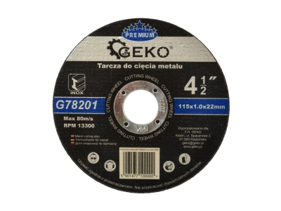Диск за рязане на метал GEKO Premium INOX, ф115х1х22.23 мм