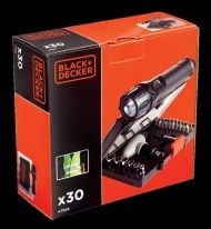 BLACK&DECKER A7224 Комплект накрайници, битове и дръжка + LED лампа и сигнална жилетка 30 части -4