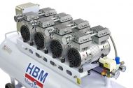 HBM 9267 Професионален безшумен компресор 3000 W 400 л/мин 200 л 8 бара-3