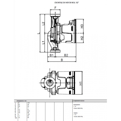 DAB EVOSTA2 30-145/130 SOL PWM M230/50-60 Циркулационна помпа за отоплителни системи 59 W 145 м 3.6 м3/ч (60188455)-2