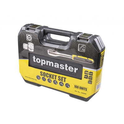 Куфар с комплект инструменти Topmaster 339206, 1/4 и 1/2 инча