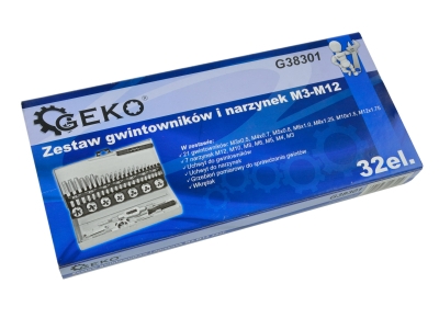 GEKO G38301 Комплект метчици и плашки M3-M12 2 бр-3
