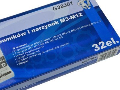 GEKO G38301 Комплект метчици и плашки M3-M12 2 бр-4