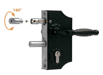 LOCINOX Декоративна брава за градинска врата в черен цвят (LAKY4040F2L9005VCA)