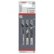 BOSCH Professional Комплект ножове за прободен трион с T-образна опашка за ламинат 3 части T 101 BIF (2x) T 101 AOF (2608636429)-1