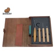 BEAVERCRAFT Комплект резбарски ножове в кутия за подарък - книга 4 ножа (S19 book)