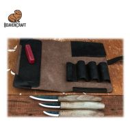 BEAVERCRAFT Комплект резбарски ножчета в кожен калъф 3 ножа (S19X)