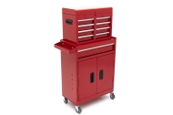 HBM 10908 Количка за инструменти с горен шкаф, 2 в 1, 59х28.5х104 см, червена
