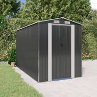 Градинска барака антрацит 192x357x223 см поцинкована стомана