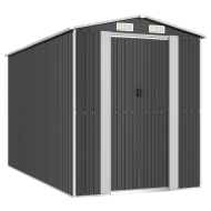 Градинска барака антрацит 192x357x223 см поцинкована стомана