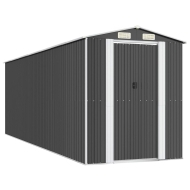 Градинска барака антрацит 192x606x223 см поцинкована стомана